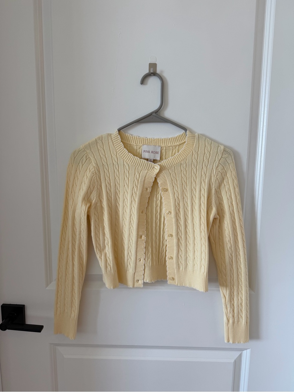 Pink Rose Light Yellow Cardigan